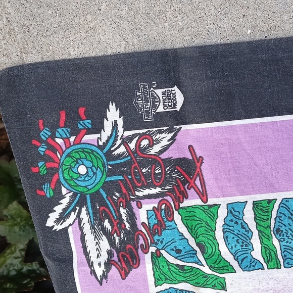 Harley Davidson Handkerchief Bandana Scarf Bald Eagle American Spirit Vintage - Picture 3 of 8